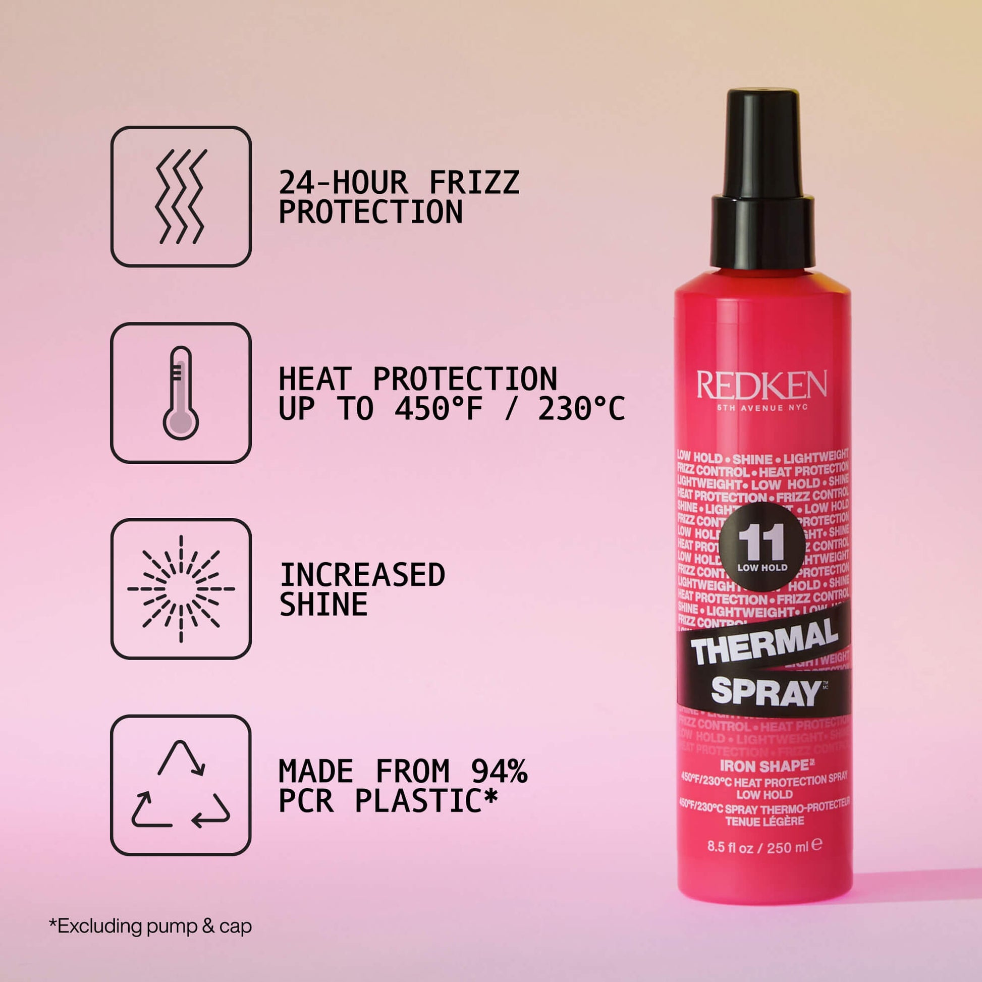 Redken Thermal Spray Low Hold For Thermal Styling With Relaxed Results