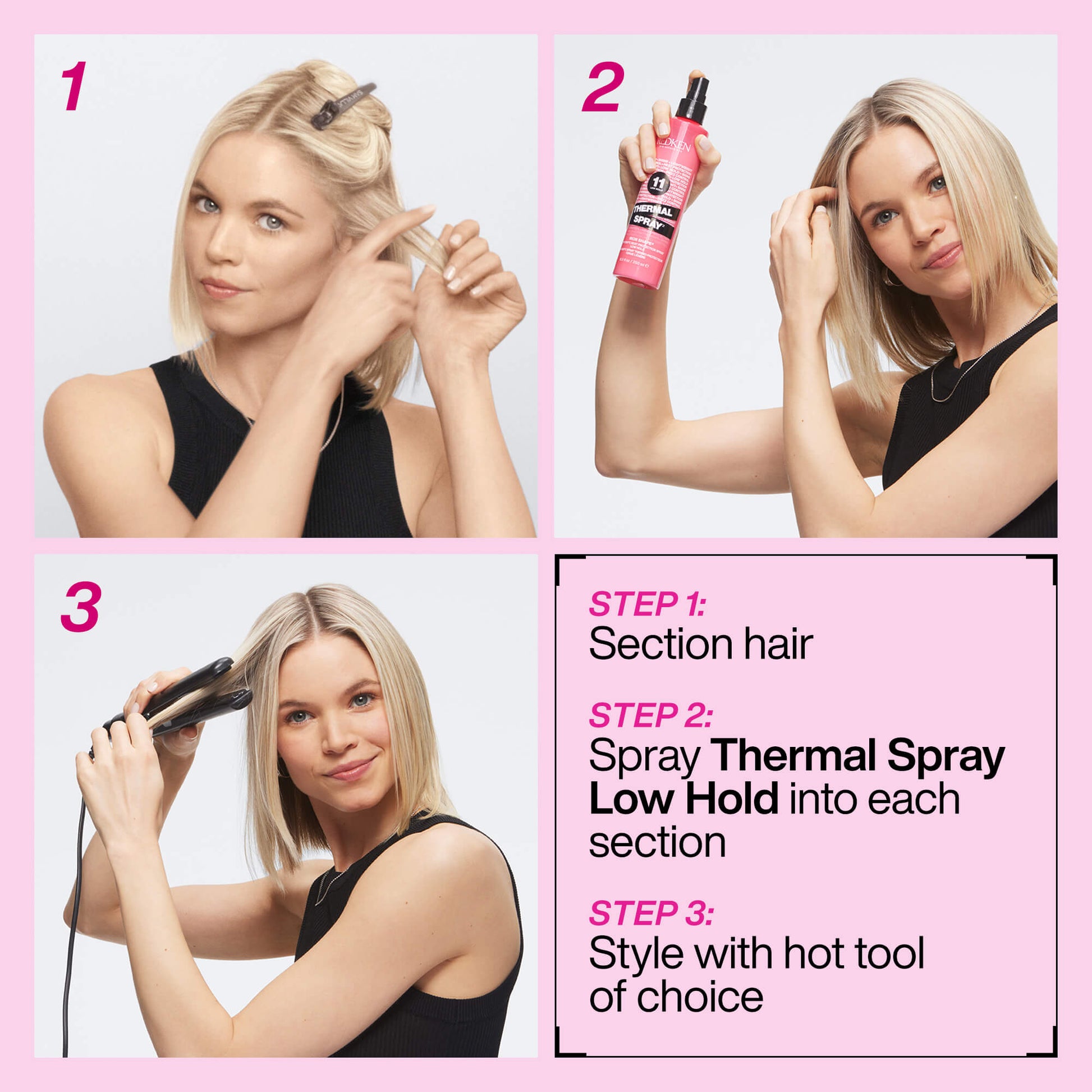 Redken Thermal Spray Low Hold For Thermal Styling With Relaxed Results